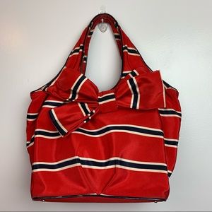 Kate Spade Striped Satin Purse w/Bow
